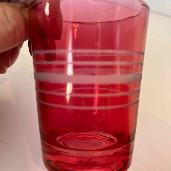 Vintage Federal Glass Cranberry Red Juice Glasses - Picture 6 of 13